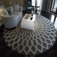 时尚现代欧式地毯客厅沙发茶几圆形地毯卧室床边宜家地毯手工定制