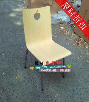 肯德基曲木椅快餐桌椅单椅钢木椅饭店食堂办公不锈钢架子上海