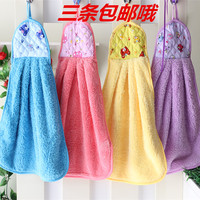 韩国珊瑚绒悬挂式挂巾吊巾 厨房擦手巾 儿童可爱柔软吸水毛巾面巾