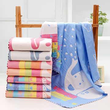 【天天特价】春夏新款纯棉纱布儿童毛巾被浴巾幼儿园宝宝盖毯包邮