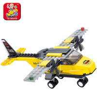 小鲁班积木航天飞机0360航空天地教练机儿童益智拼装玩具