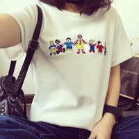2016休闲学院风韩版时尚磨毛短袖T恤