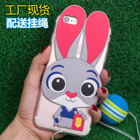 现货疯狂动物朱迪兔iphone6s手机壳硅胶苹果6plus女挂绳卡通新款