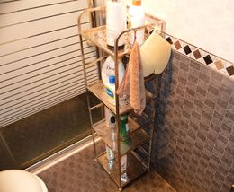 不锈钢卫生间置物架落地浴室置物架层架毛巾架洗手间置物架收纳架