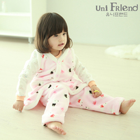 超细纤维款韩国进口2-8岁保暖儿童睡衣睡眠背心珊瑚绒