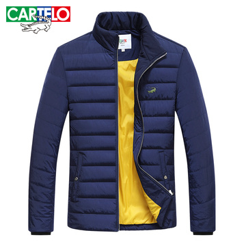 CARTELO/卡帝乐鳄鱼冬季新款短款棉衣男士运动防风保暖外套潮