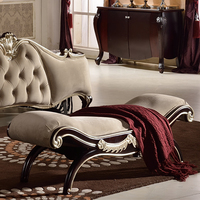 欧式实木床前凳新古典床尾凳布艺换鞋凳卧室家具美式床榻床边长凳
