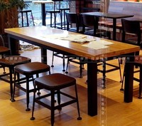欧式铁艺实木桌椅办公酒店酒吧咖啡厅客厅会议桌写字台电脑桌简约