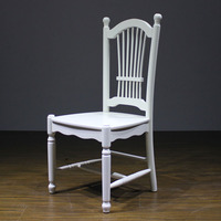 田园椅子欧式餐桌椅组合美式乡村椅子地中海象牙白咖啡厅餐椅实木