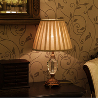欧式现代简约客厅台灯结婚卧室床头台灯酒店锌合金K9水晶奢华台灯