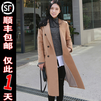 2015年韩版新款毛呢大衣长款外套女时尚潮流西装外套