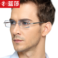 大气 商务男士韩国切边眼镜镶钻眼镜无框切边近视眼镜纯钛镜架501