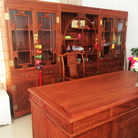 红木书柜组合实木中式明清古典非洲花梨木博古架书架书柜书房家具