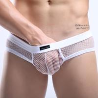 2015新款男士内裤 透视大网孔 性感透明 低腰紧身男士三角内裤