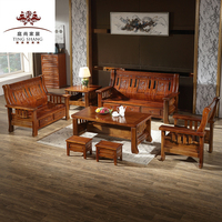 香樟木全实木沙发组合现代中式实木家具客厅沙发带储物箱组合特价