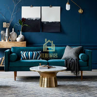 三人地中海美式乡村绒布后现代新古典风简约现代欧式沙发