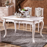 欧式餐桌椅子组合 6人 长方形大理石餐台 简欧法式小户型饭桌特价
