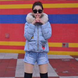 2015冬新款韩版小短款女式棉袄羽绒棉服加厚外套连帽毛领学生上衣