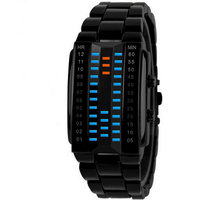 2015新款LED电子表个性3D学生 镜面时尚链条钢带金属防水情侣手表
