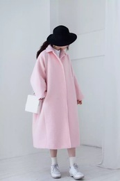 2015韩版SU冬装新款女装纯色羊毛呢外套中长款韩版加厚修身大衣