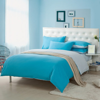 素色双拼纯棉四件套 双拼纯棉简约美式 床上用品被套床单可定床笠