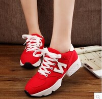 2014新款韩版女士n字母系带厚底跑步运动鞋女z中学生学院豹纹女鞋
