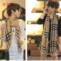 新款 2015新款韩版 格子丝巾 格子围巾 超大披肩防晒 批发包邮