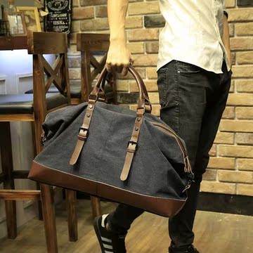 新款潮手提旅行包韩版行李包袋男超大容量短途旅行袋健身帆布大包