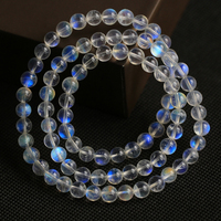 收藏级彩月石佛珠手链6.5mm强彩光玻璃体天然水晶一物一图正品