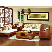 中式实木沙发组合贵妃客厅红椿木御品雕花布艺转角沙发胜千佳家具