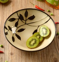 山茶花陶瓷西餐餐具创意家用陶瓷碗吃饭碗大碗汤碗泡面碗沙拉碗