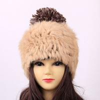 时尚帽子女韩版潮冬季保暖兔毛皮草帽子可爱包头帽冬天毛线护耳帽