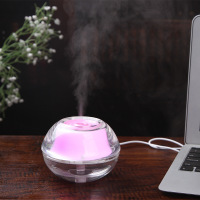 水晶夜灯迷你空气净化加湿器 创意USB家用办公车载香薰净化加湿器
