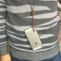 天天特价苹果6splus 5S 4S头层牛皮 手工挂绳款手机壳 硅胶保护壳