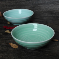 龙泉青瓷餐具碗陶瓷米饭碗汤碗时尚个性5寸罗纹线碗甜品碗