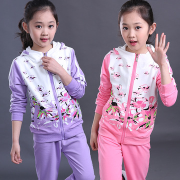 女童运动两件套装 春秋款韩版中大童装5-6-7-8-9岁小女孩秋季衣服