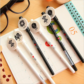 韩国文具 潮流超人气EXO同款0.5mm中性笔 创意签字笔水笔黑芯