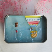 手工个性创意宝宝胎发纪念品diy 胎毛乳牙脐带盒周岁礼物盒热气球