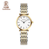 卡诗顿正品超薄钢带手表女表石英复古时尚腕表水钻时装表防水手表