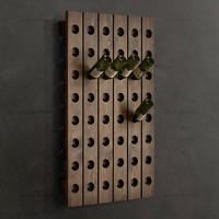 美式壁挂实木酒插 挂墙红酒架 创意葡萄酒架 酒窖酒吧酒架 包邮