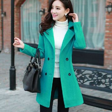 2016秋冬季新品外套女装呢子大衣韩版修身显瘦羊毛中长款毛呢外套