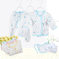 婴儿内衣5件套新生儿五件套0-3月宝宝和尚服纯棉衣服春秋内衣套装