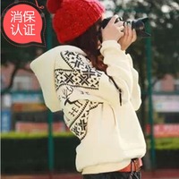 青年女士外套 2015新冬款韩版卫衣加绒加厚宽松大码外套包邮