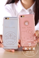 iphone6/plus闪粉HelloKitty叮当手机壳 凯迪猫苹果5s透明保护套
