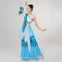 古典舞秧歌服2016新款舞台表演服演出服民族扇子舞江南雨伞舞蹈服