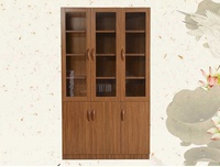 包邮乌金木色实木橡木原木板木两门三门书柜书架组合柜特价包物流