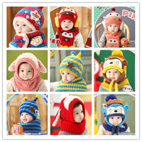 儿童帽子秋冬季6个月-4岁婴儿护耳套帽女韩国宝宝毛线帽子