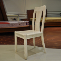 全实木餐椅 金丝白腊木简约欧式靠背椅 咖啡椅 小户型餐椅白色
