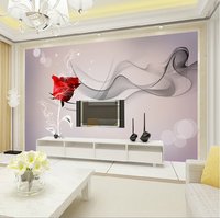 客厅影视墙壁纸3d立体无缝墙布现代简约花卉电视背景墙玫瑰花壁画