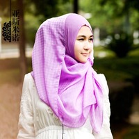 穆斯林头巾 新款回族方便盖头 时尚纱巾 亚斯米诺YSS1406B